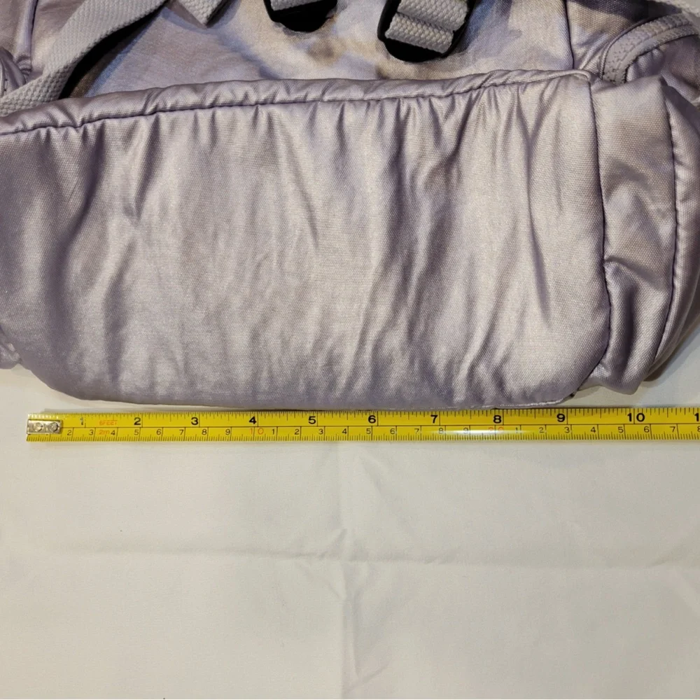 NWT Kipling MATTA Metallic Silver Backpack w/Keychain Gorpcore Indie Streetwear